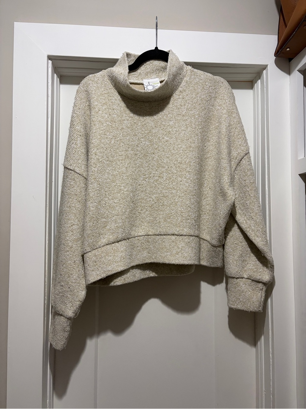 aerie Cream Mock Neck Turtleneck Sweater